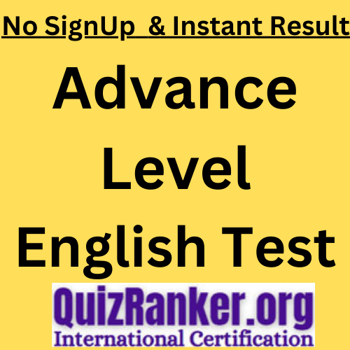Advance level of English Test with certificate