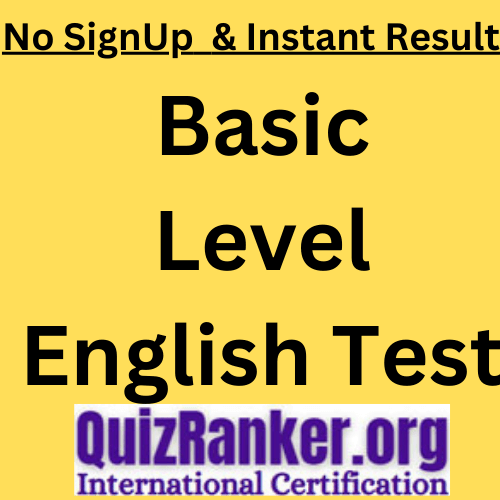Basic level of English Test with certificate